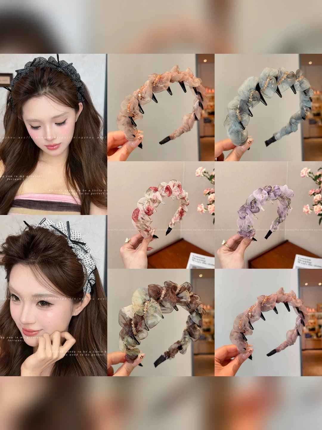 Women's non-slip acrylic headband, modern minimalism style, handmade, for face washing and makeup