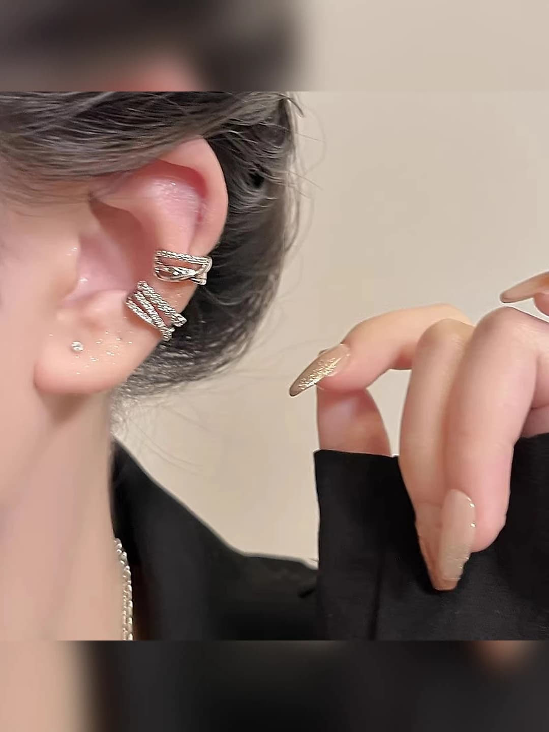 Silver ear clips 2 pcs