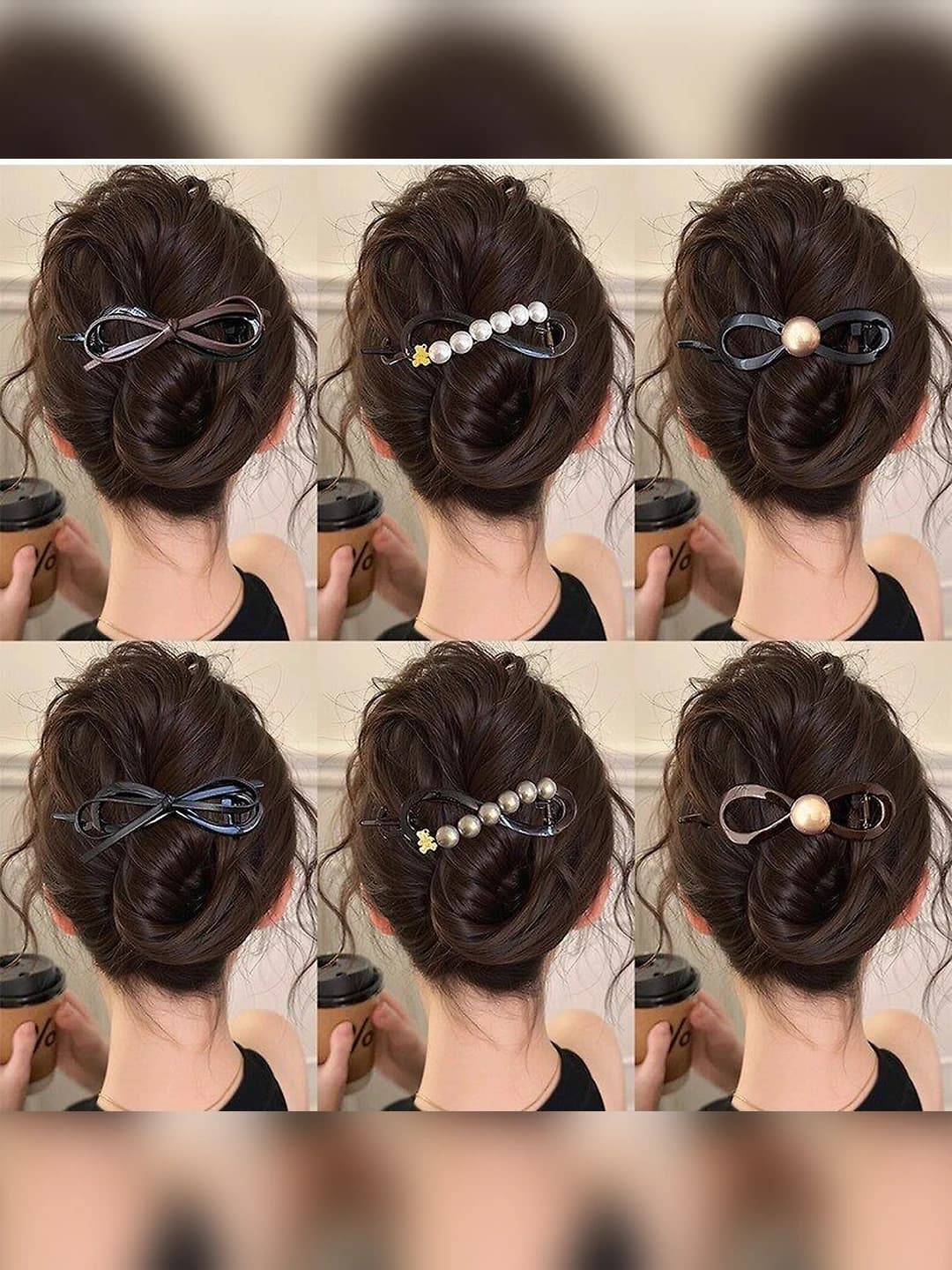 Women's hair clips and combs 2026, modern minimalist style, made of leather, acrylic and faux pearl, handmade, for half-up hair