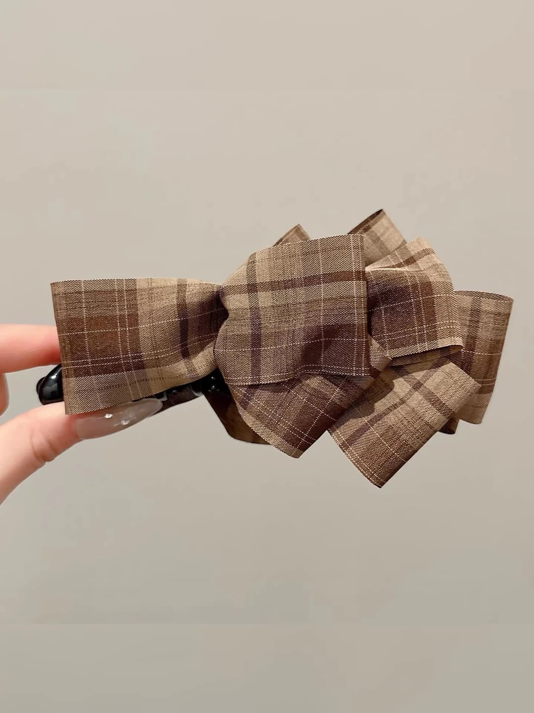 2# Coffee plaid clip ~15 cm