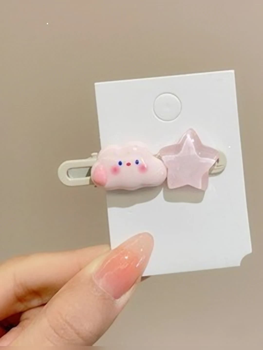 5# Pink cloud star clip 6cm