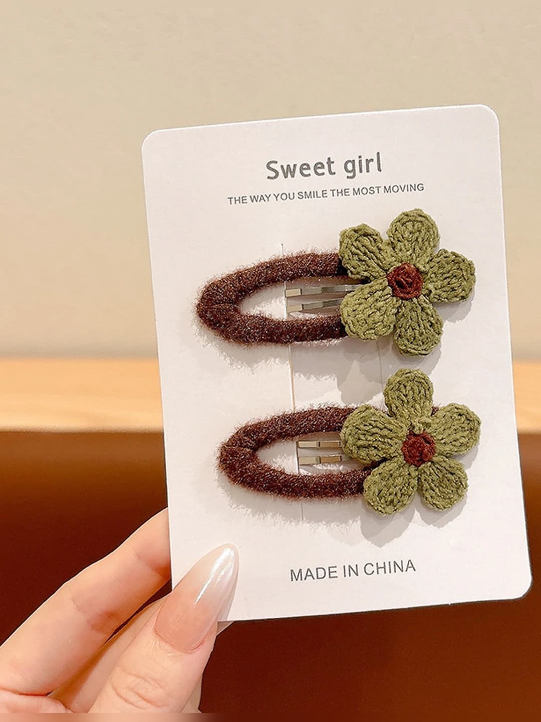 1# Green floral, 6 cm