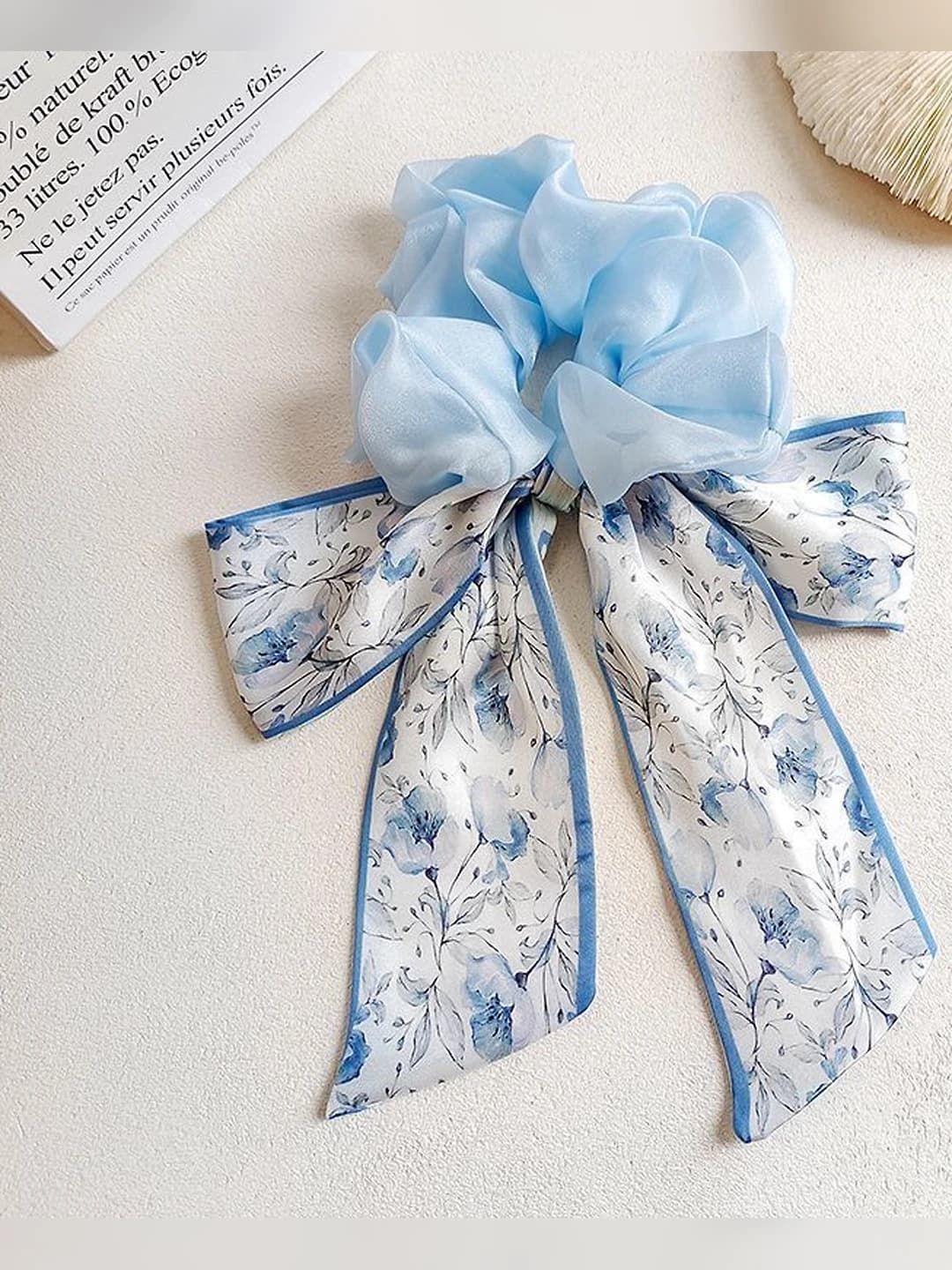 3# Fresh blue ring ~9 cm ribbon ~18 cm
