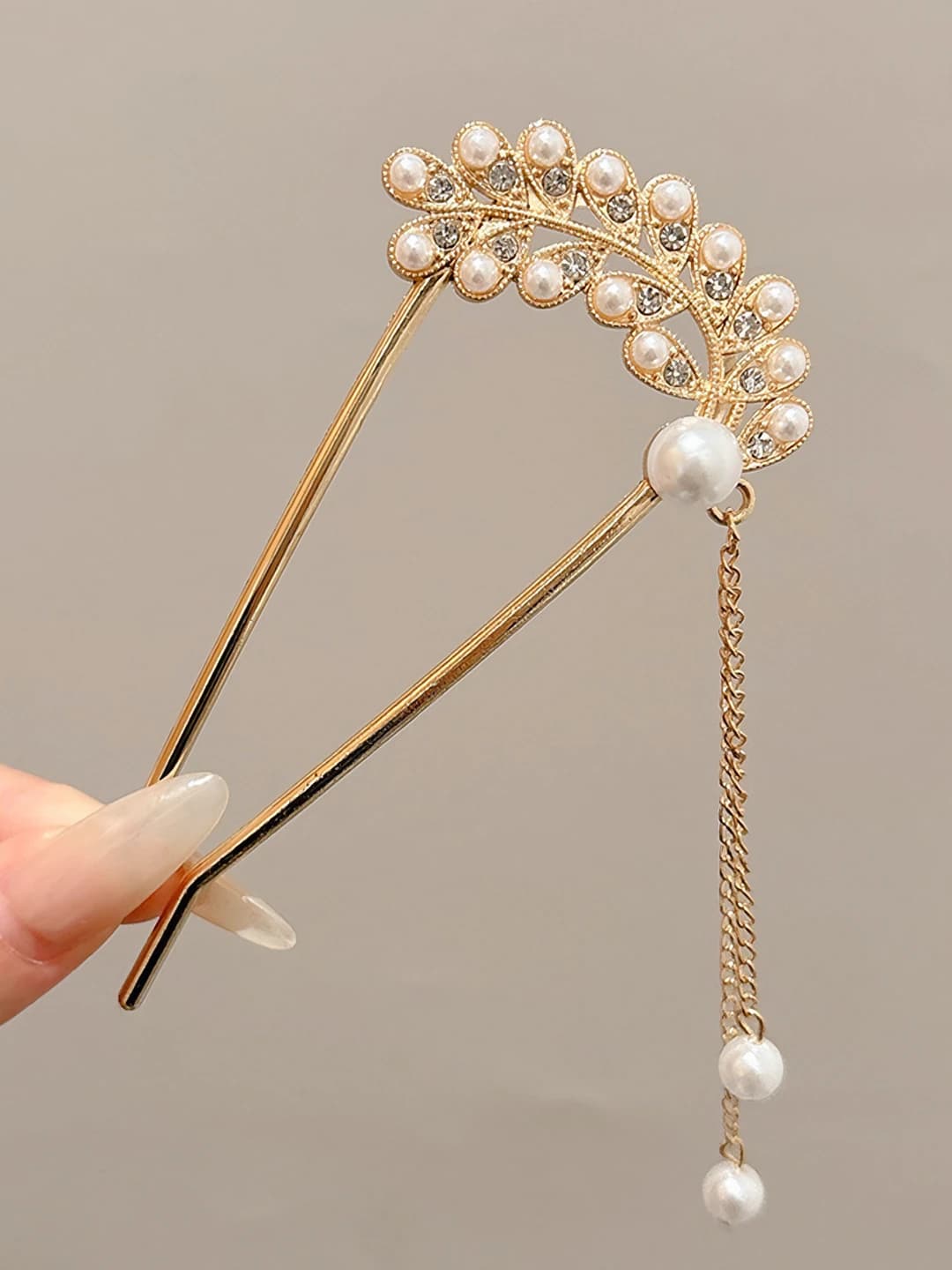 3# Pearl leaf - U-shape pin