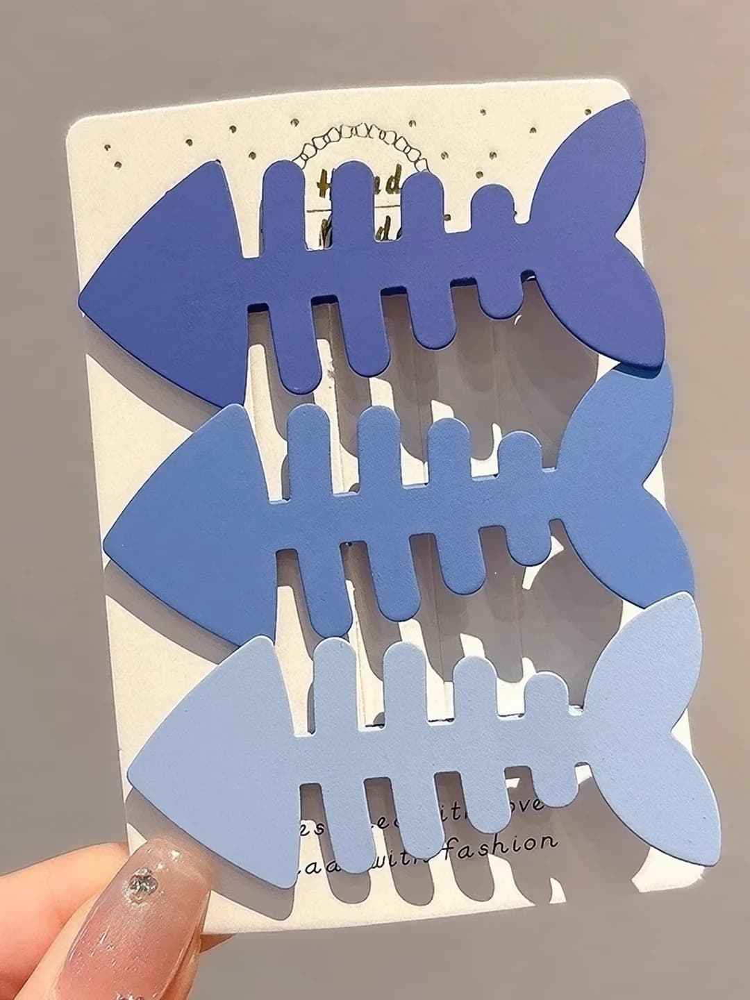Blue gradient fishbone, 3 pc