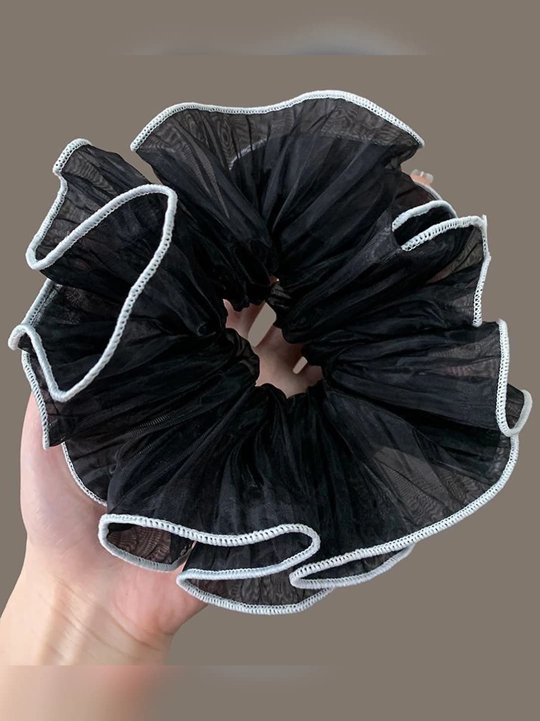 4# Мятая резинка Чёрный ~15cm