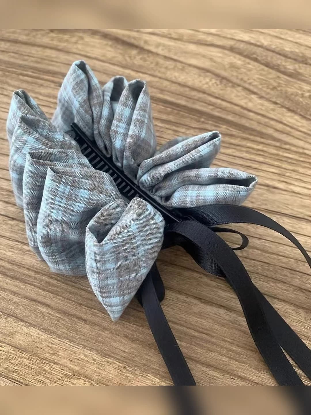 1# Blue plaid - ~11 cm, ribbon ~18 cm