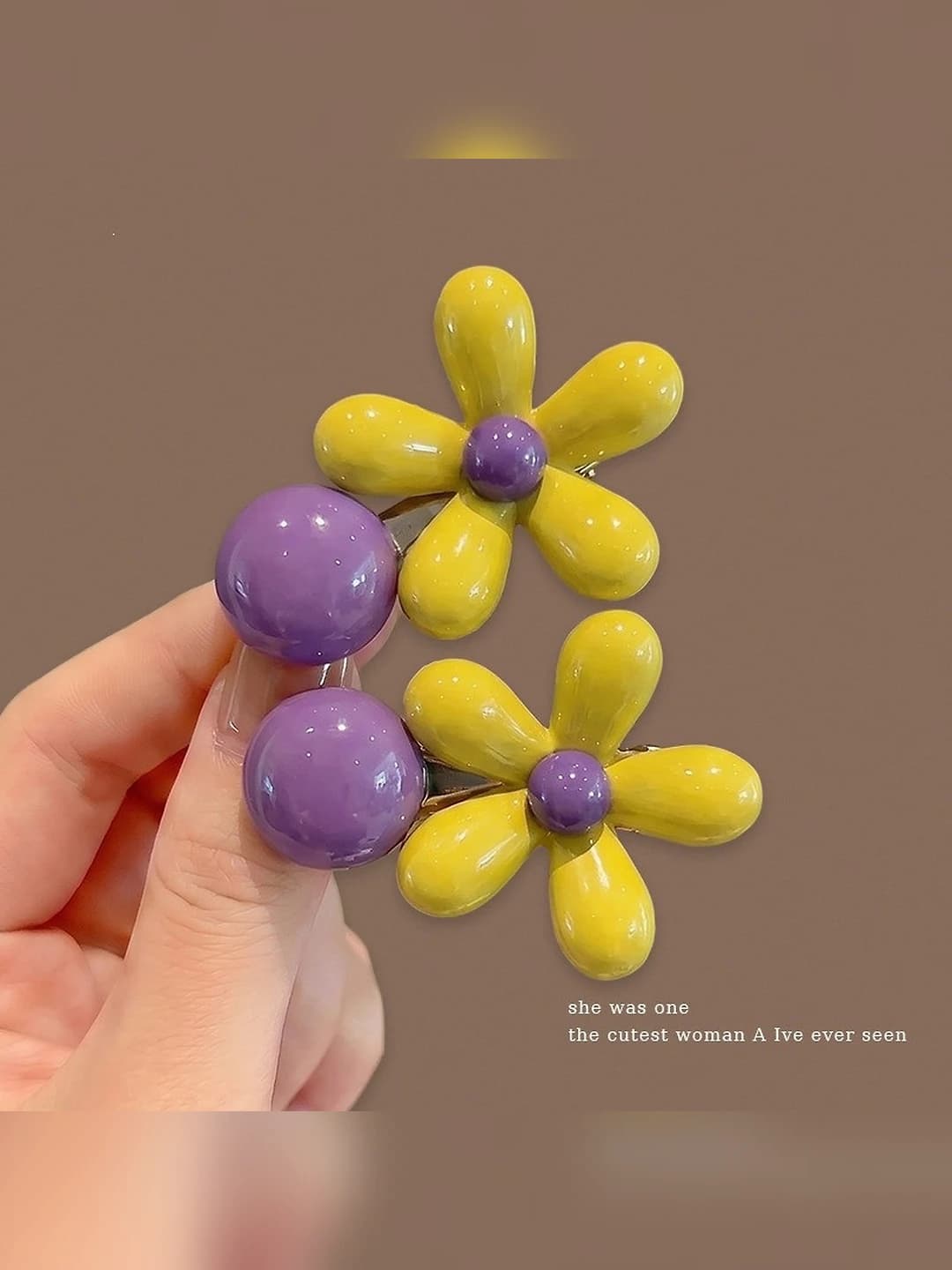 Purple round, yellow five-petal flower