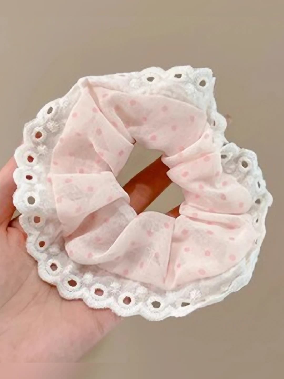 2# Pink polka dot ring ~12 cm