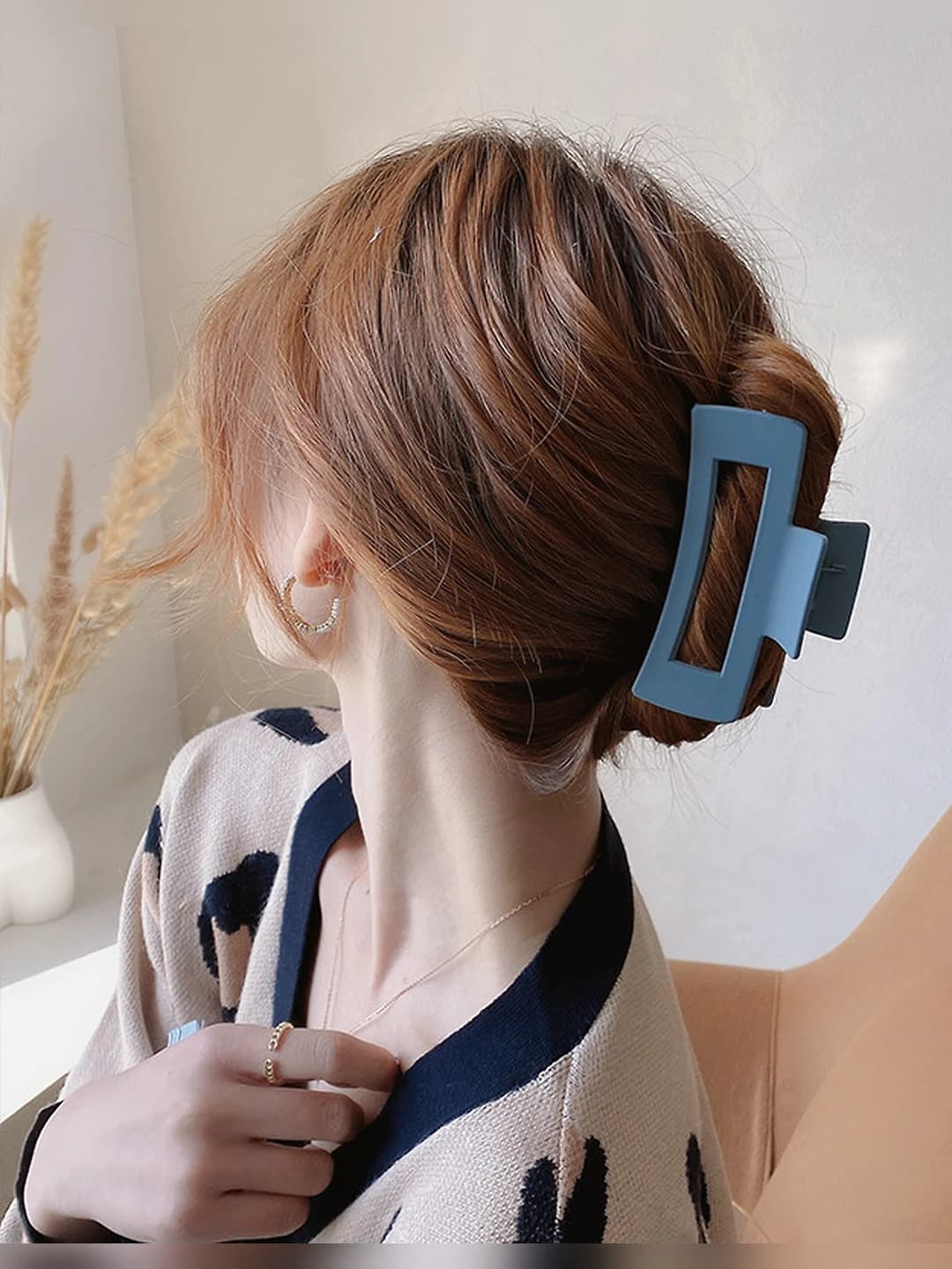 6# Grey-blue square clip 11cm