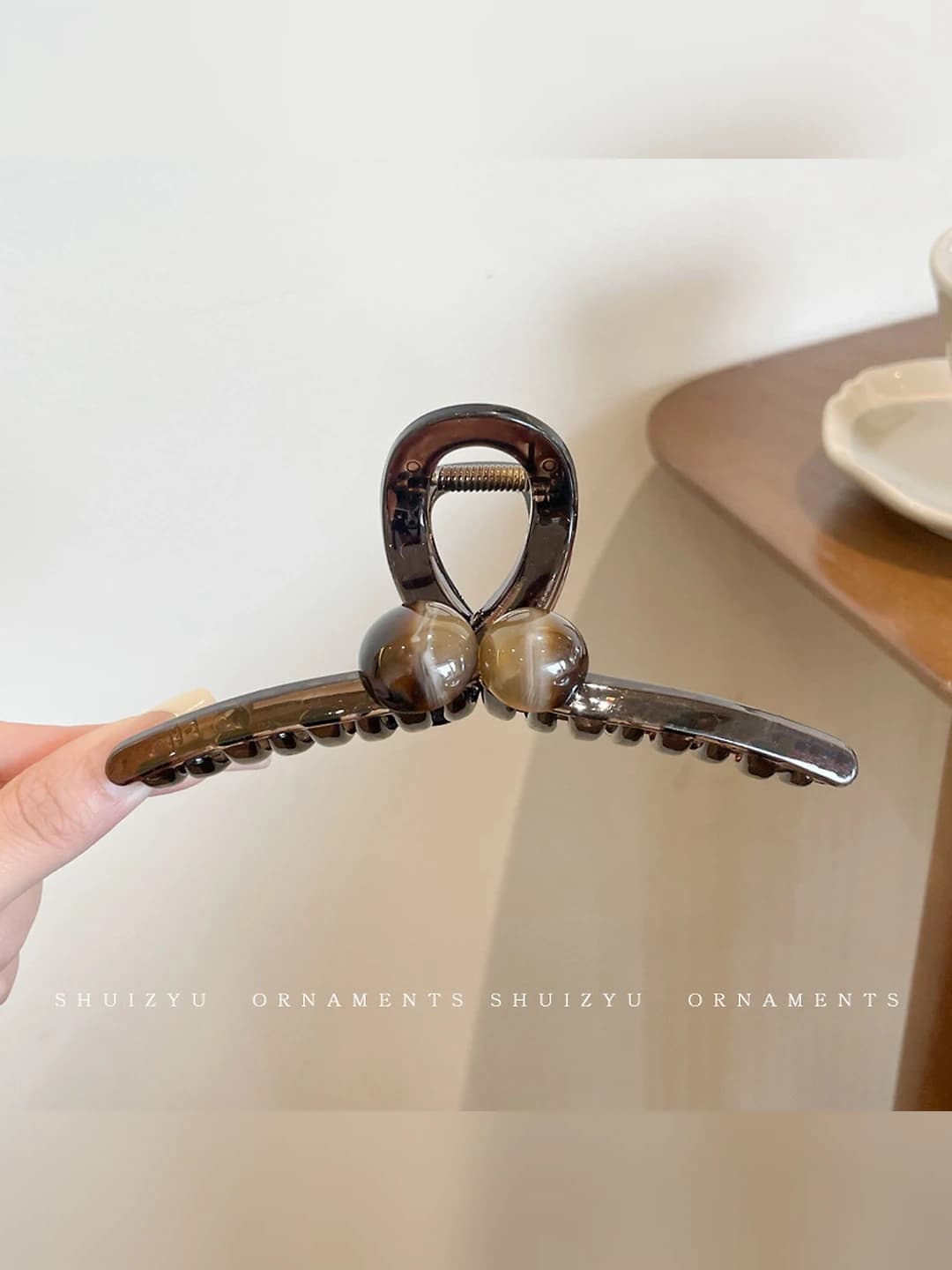 1# Jigarrang gradient ikki marvarid 12.5cm