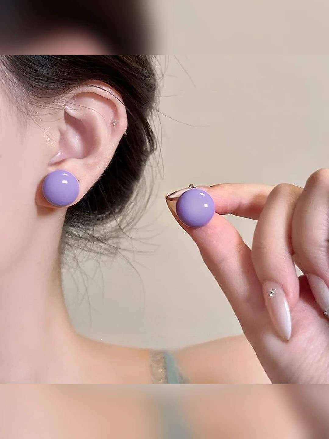 5# Purple round studs
