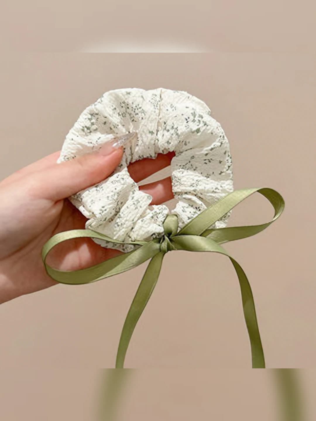 1# Dusty green ribbon 8 cm