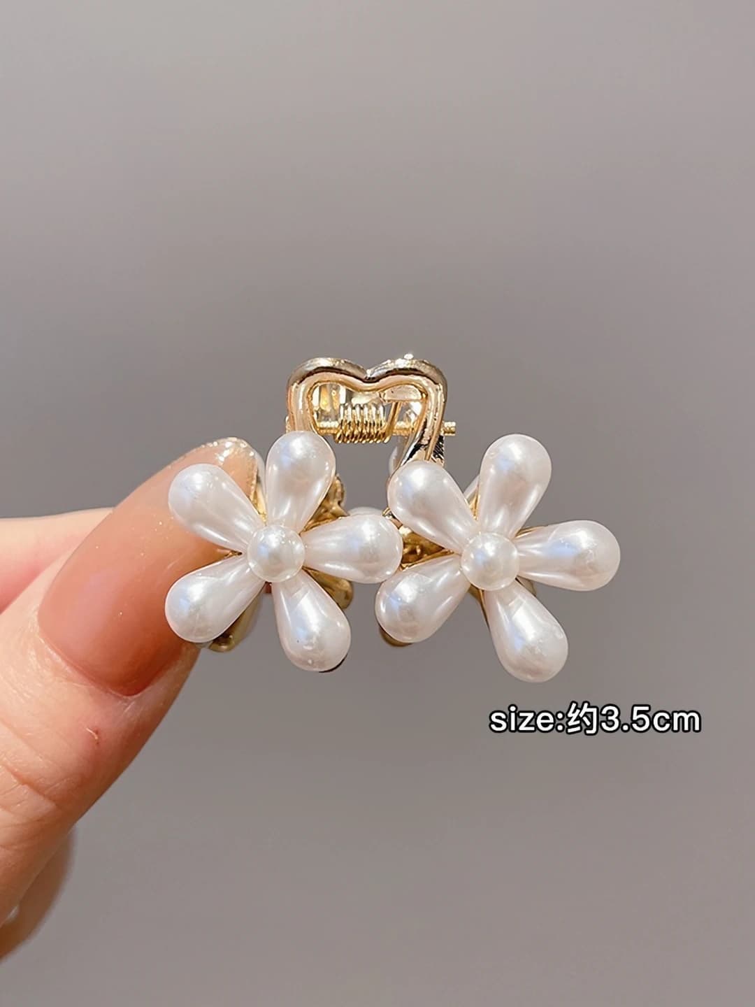 2# Pearl double flower clip ~4cm