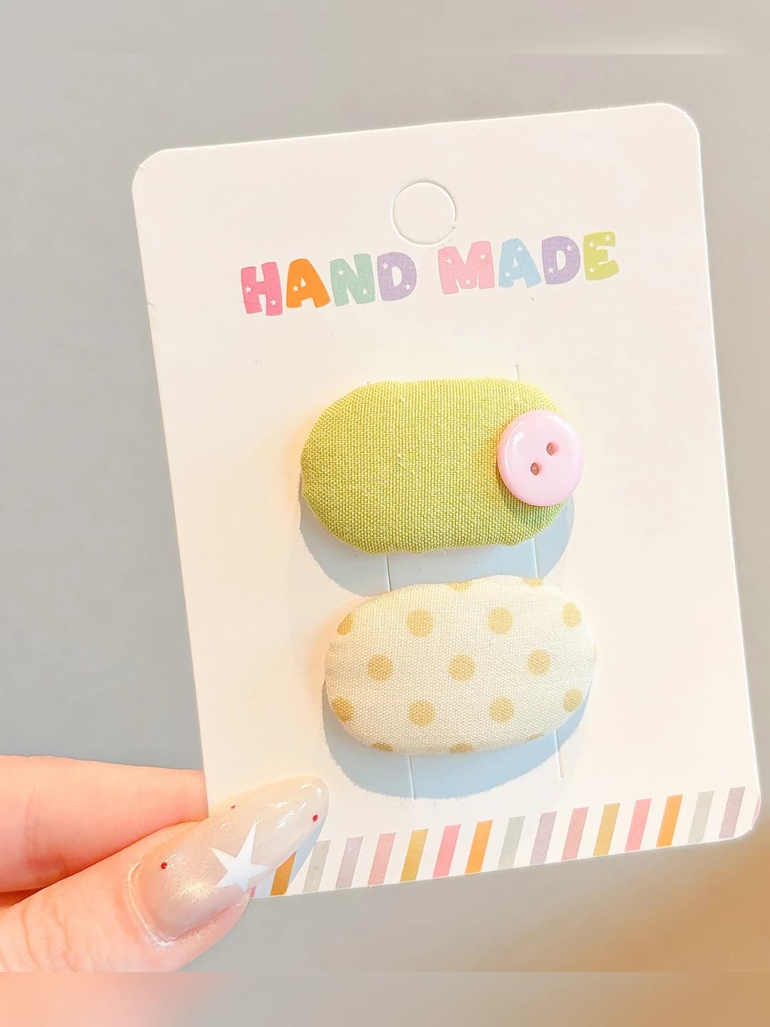 2# Green + Yellow polka dot, 3.5 cm