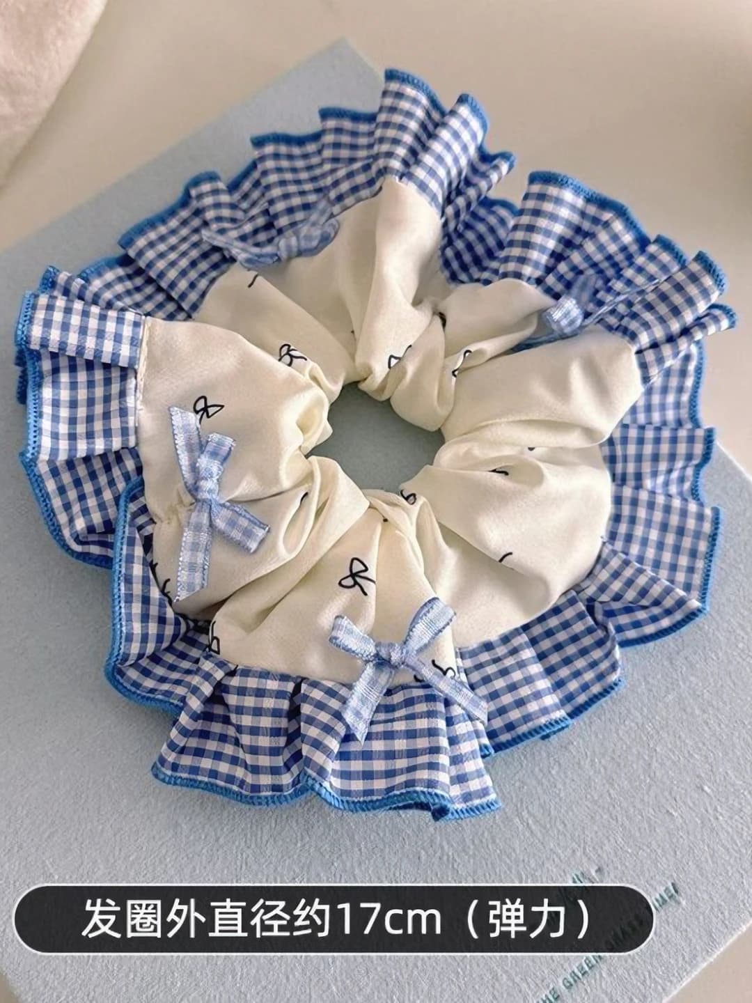 Bow, plaid trim