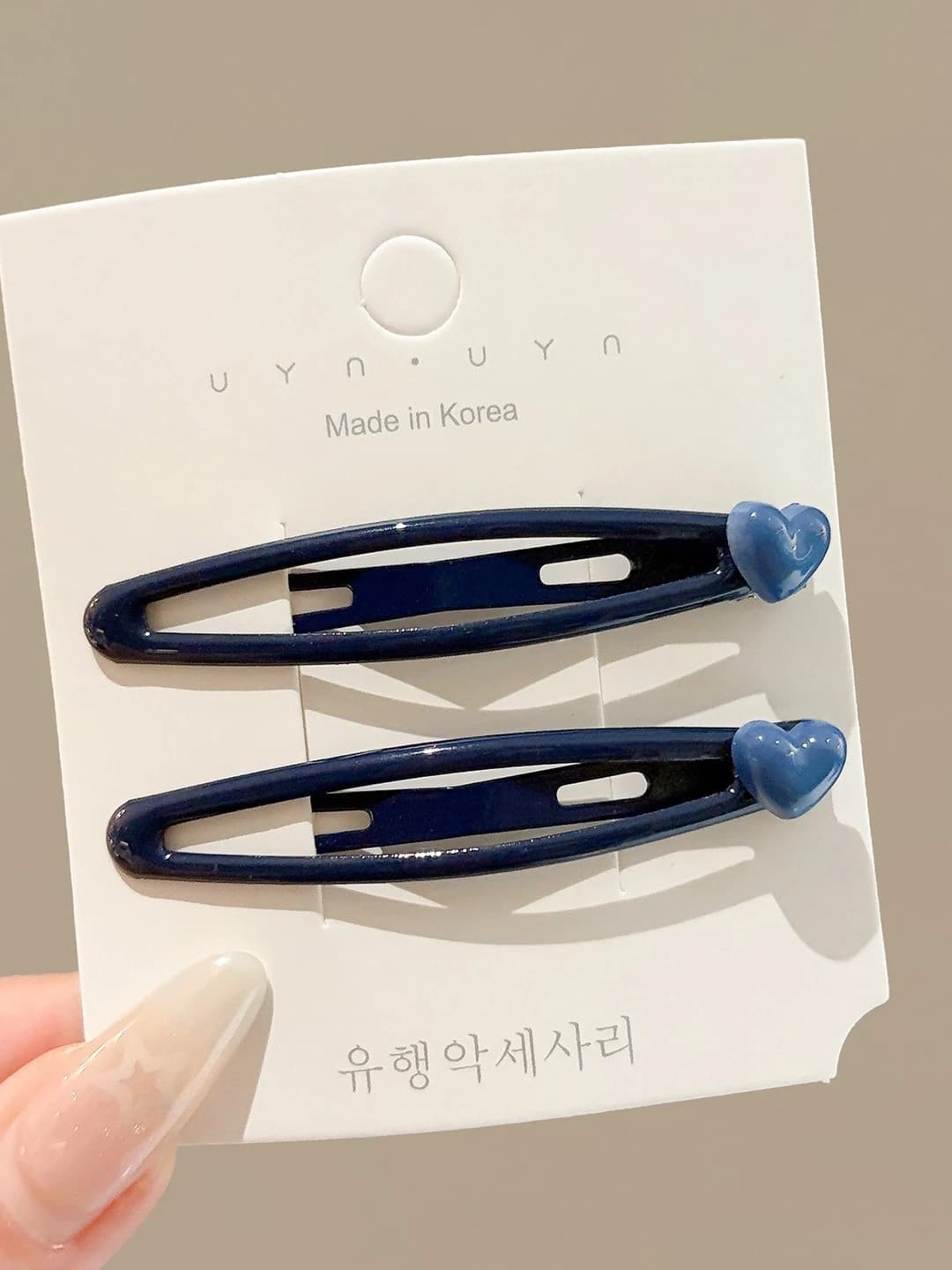 1# Blue heart, pair, ~6 cm