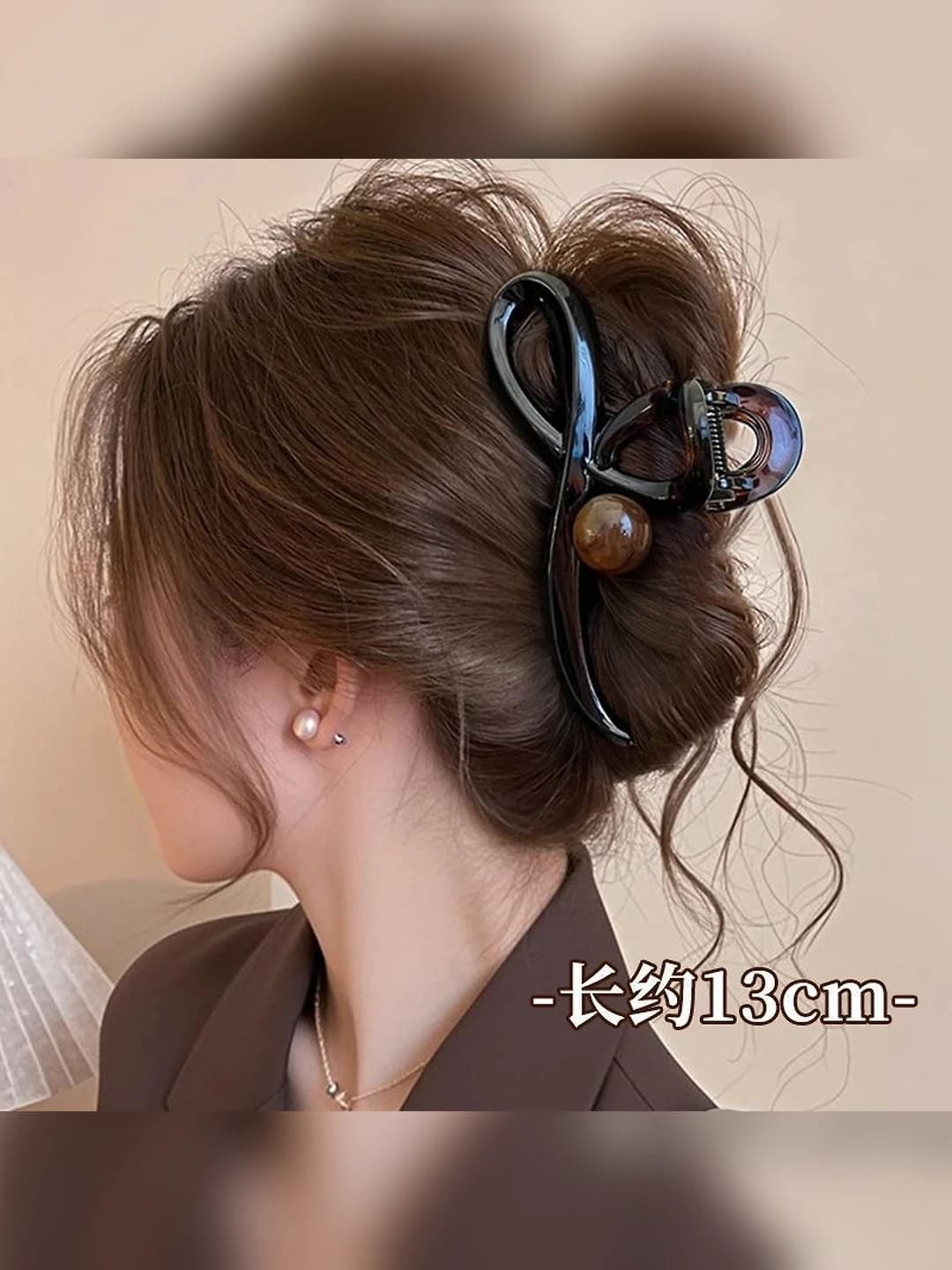 4# [Caramel pearl large clip 13cm
