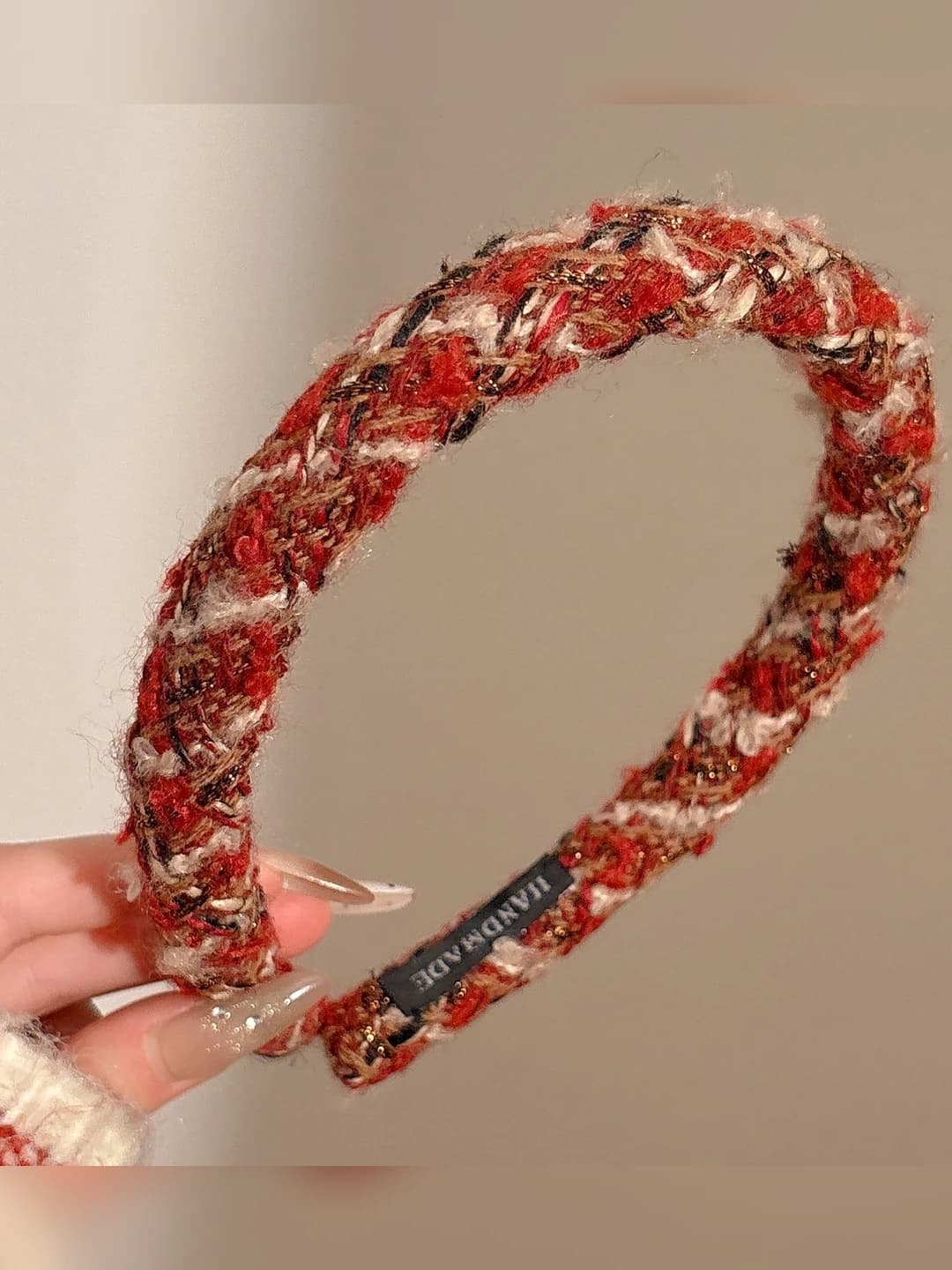 Coffee striped headband 1.5cm