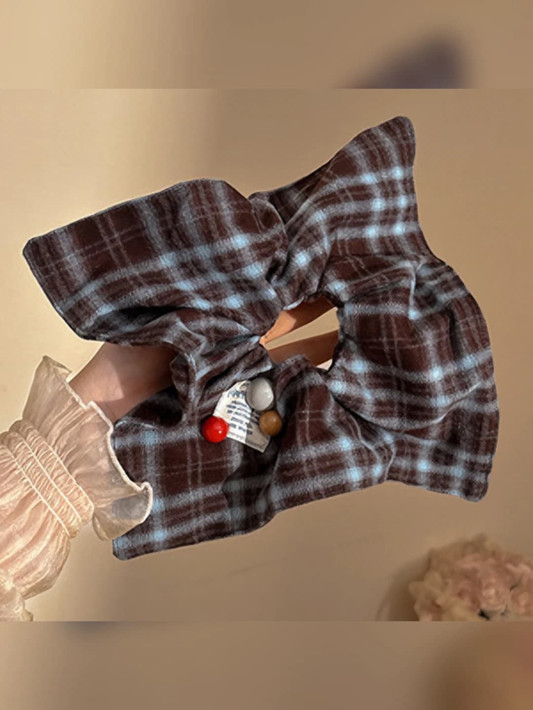2# Black-blue plaid 22 cm