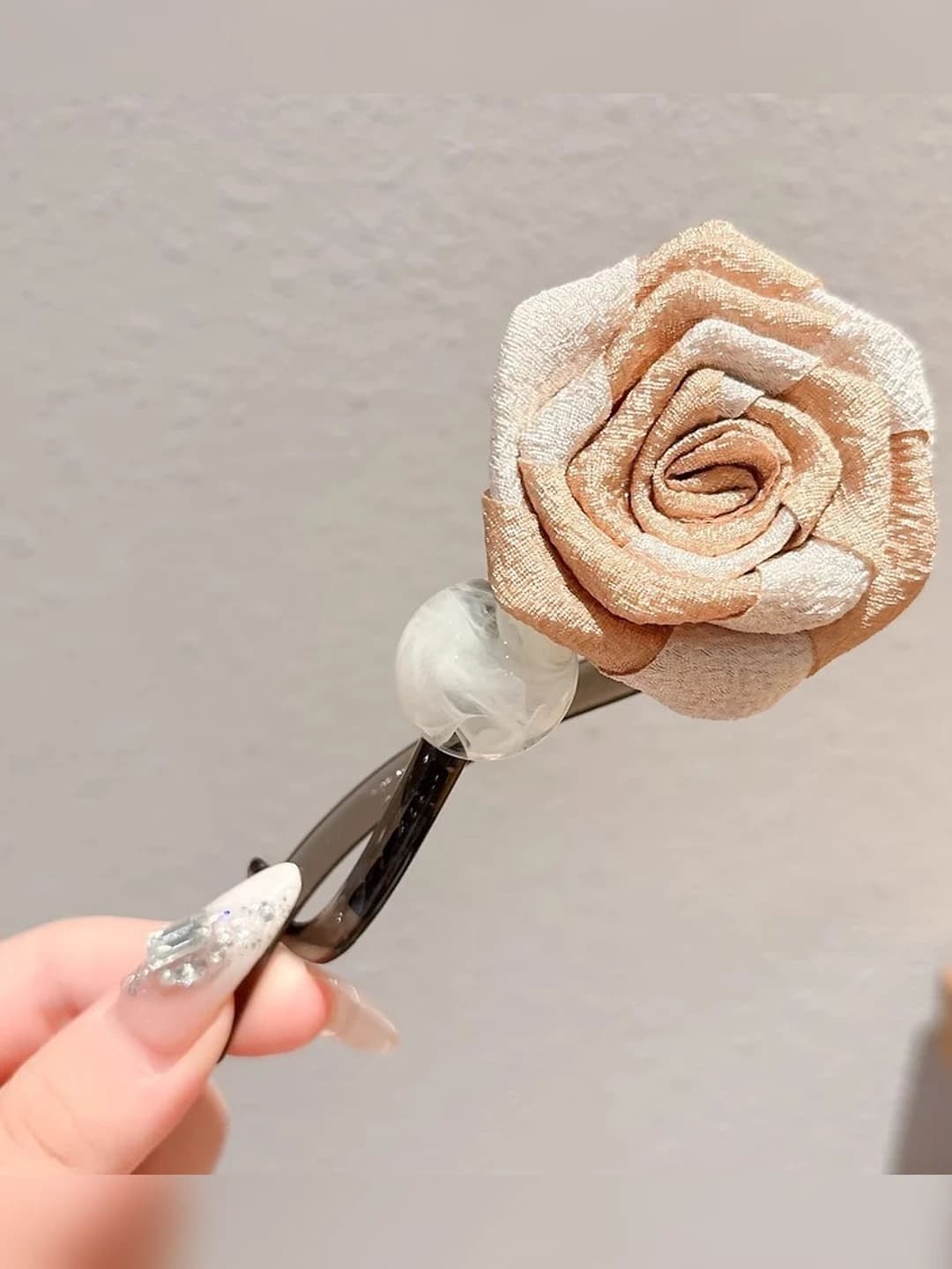 2# цвет молока~сухой розовый шарик закрученный зажим 10.5cm