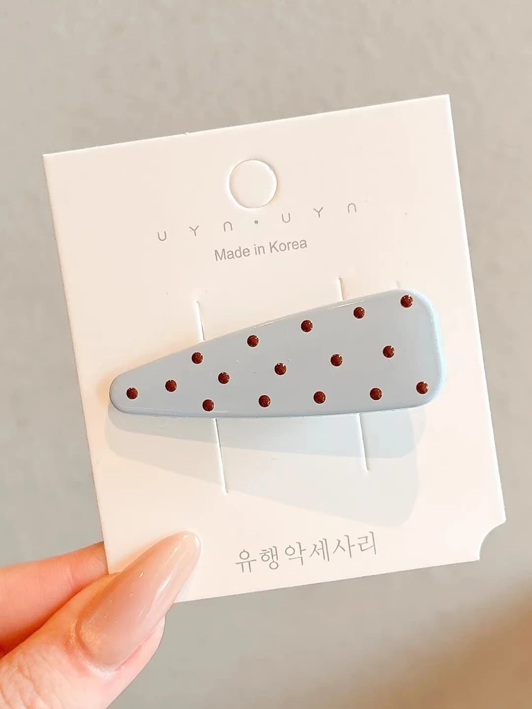 5# Blue polka dot clip ~5.7cm