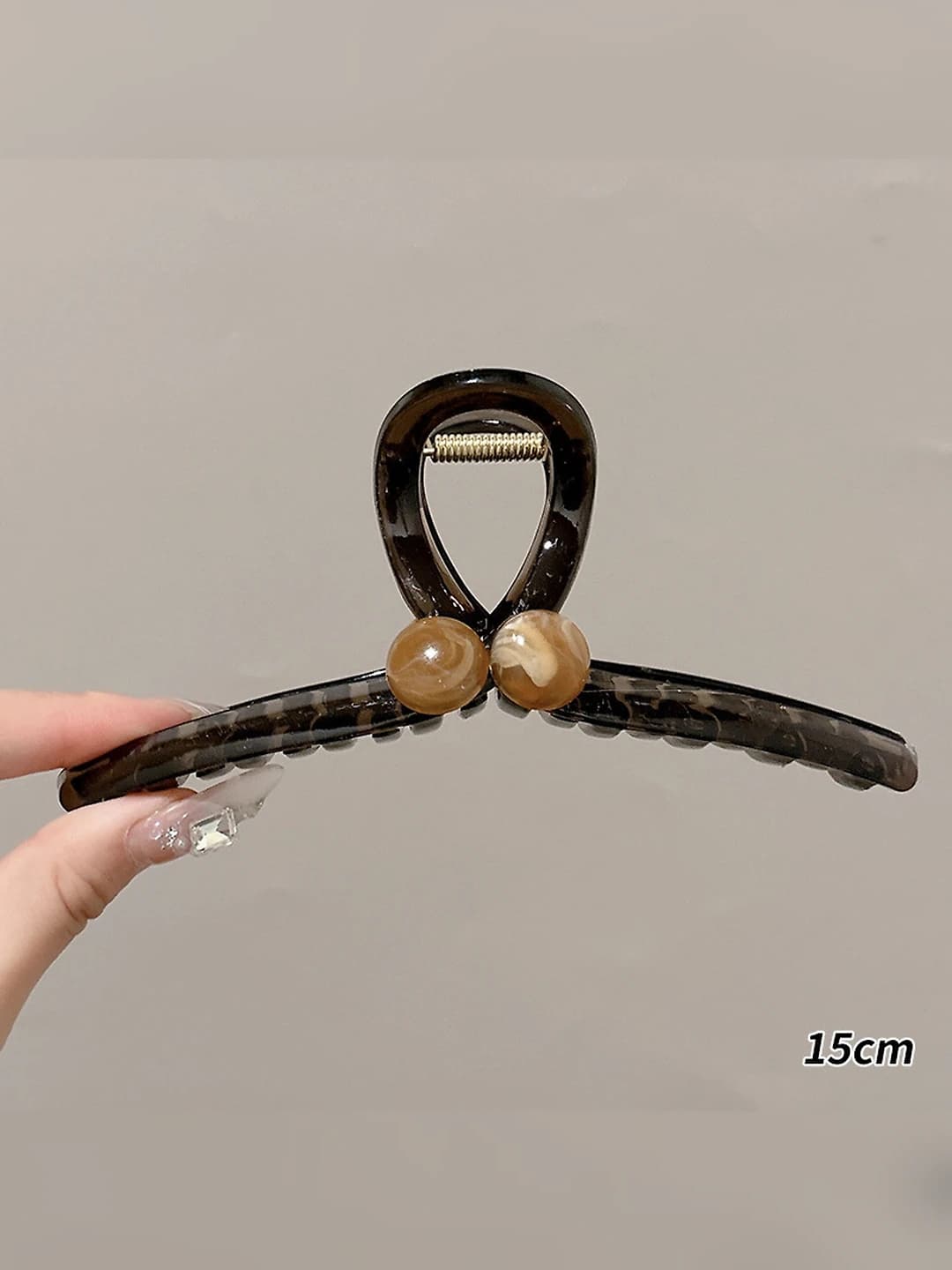 8# Янтарный глянцевый жемчуг зажим 15cm
