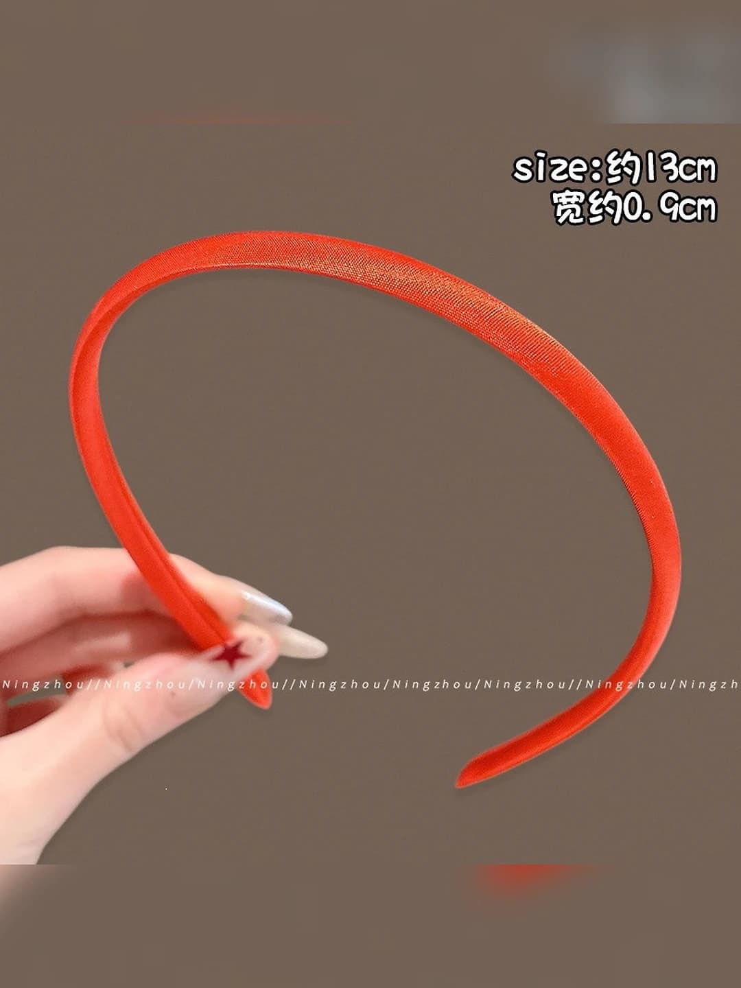 Red thin headband - 0.9 cm