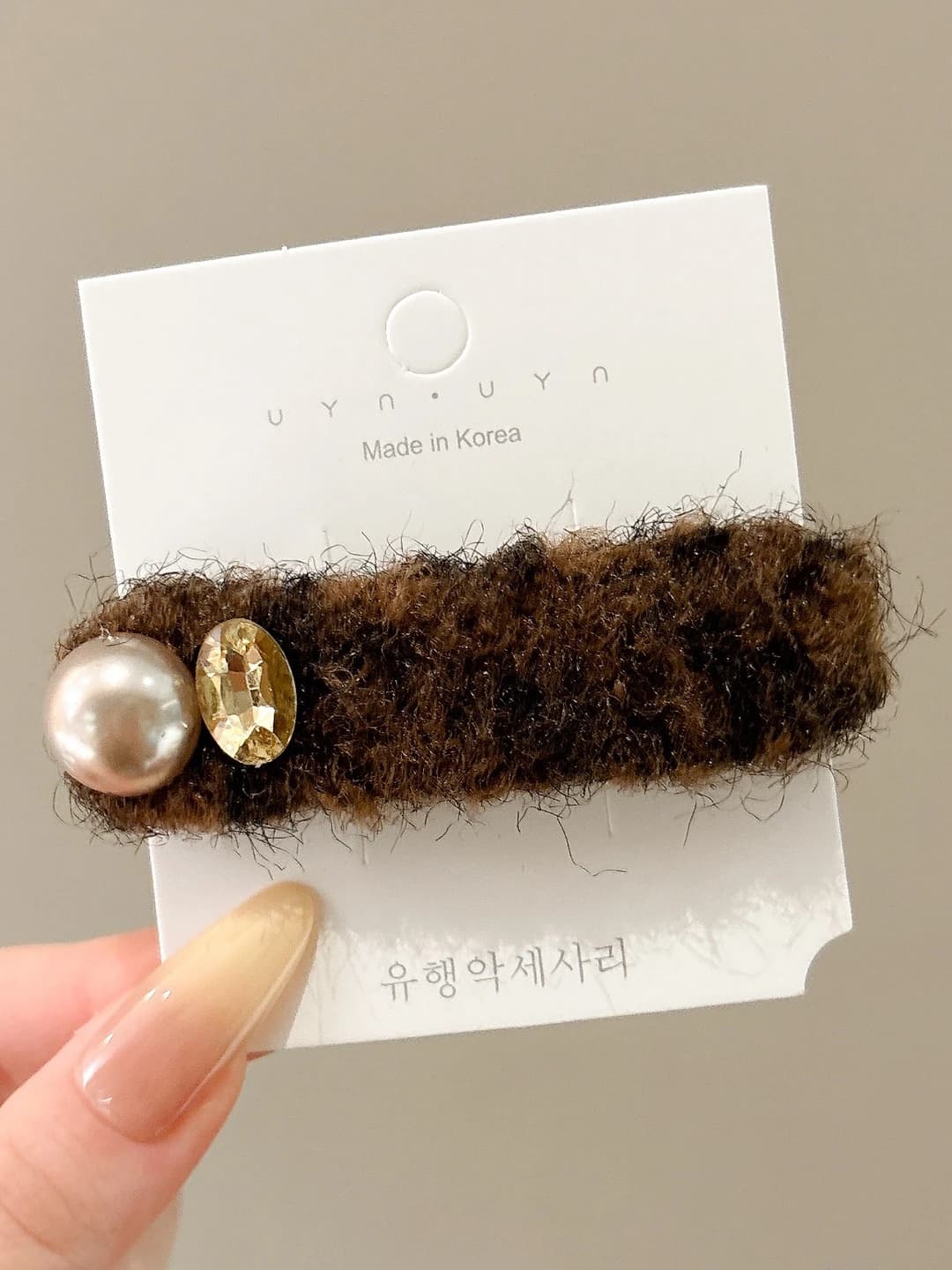 9# Coffee hair clip ~ 8 cm
