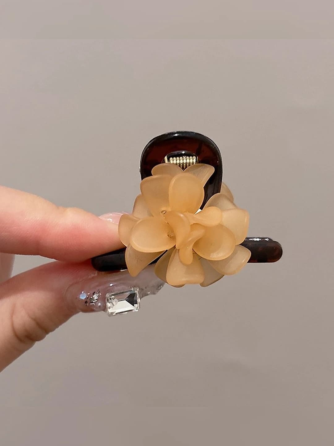 Coffee floral clip ~4.5 cm
