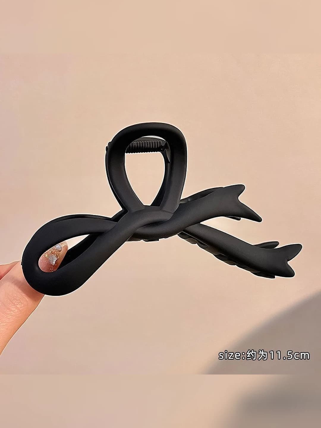 5# Матовый чёрный бантик зажим 11cm