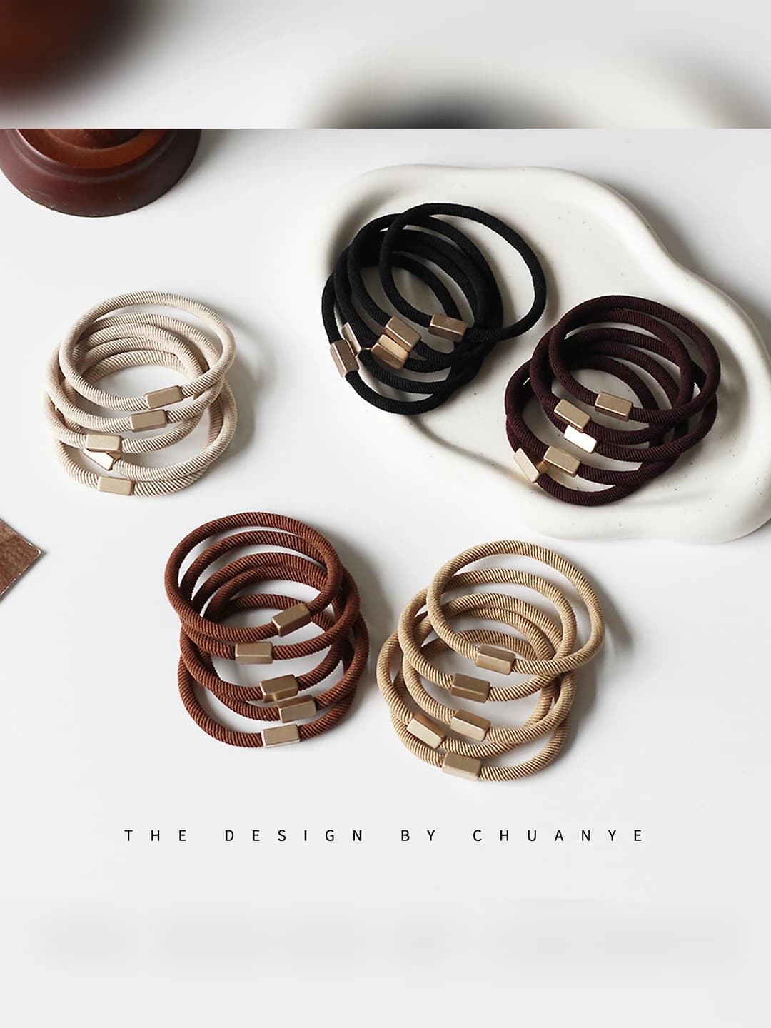Women's elastic hair ties: Korean style, simple design, high stretch, does not damage hair