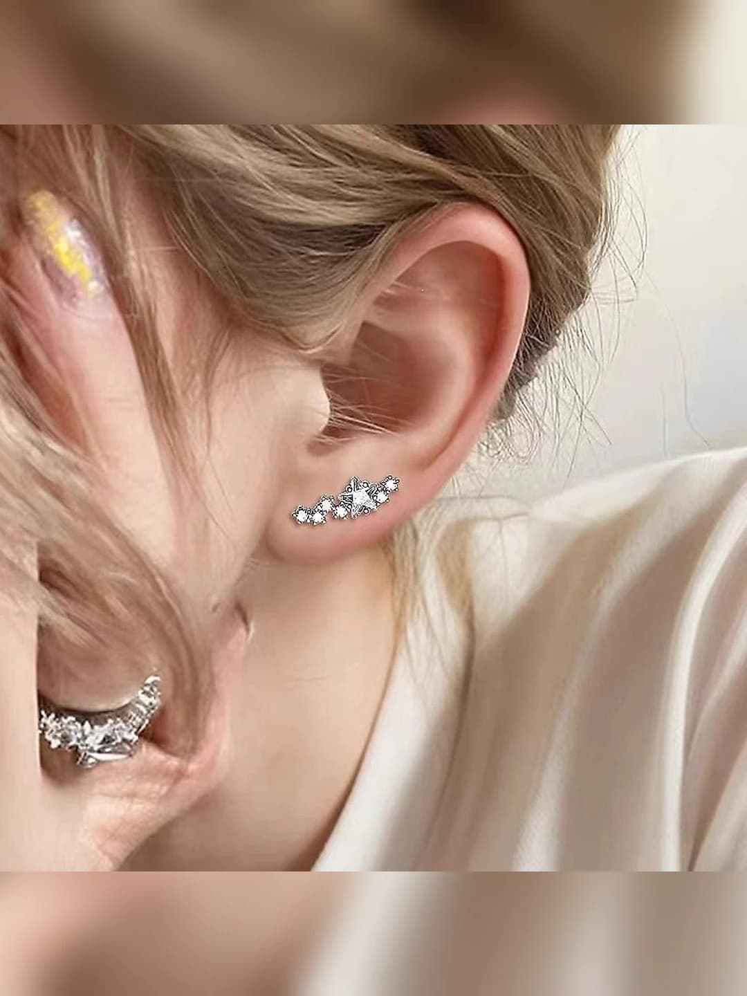 1#E0144 White diamond meteors{1 pc}