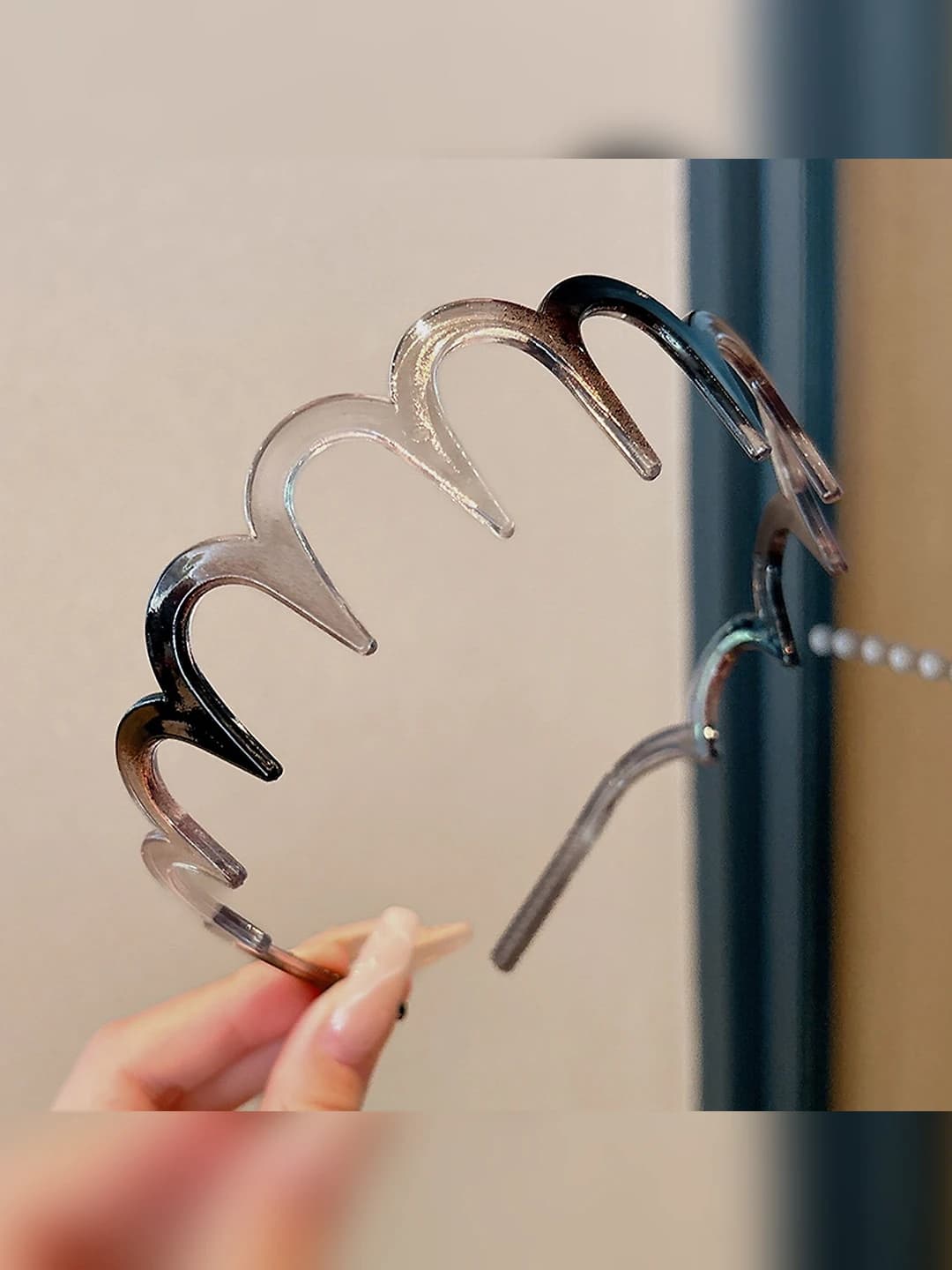 5# Black-coffee wavy headband