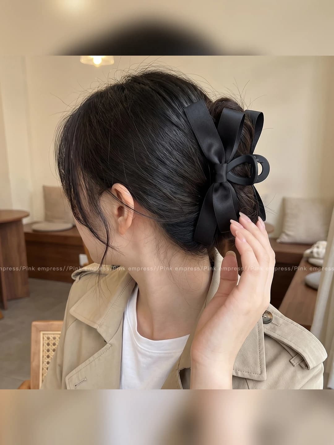 2# Qora mat bow klips 13 cm
