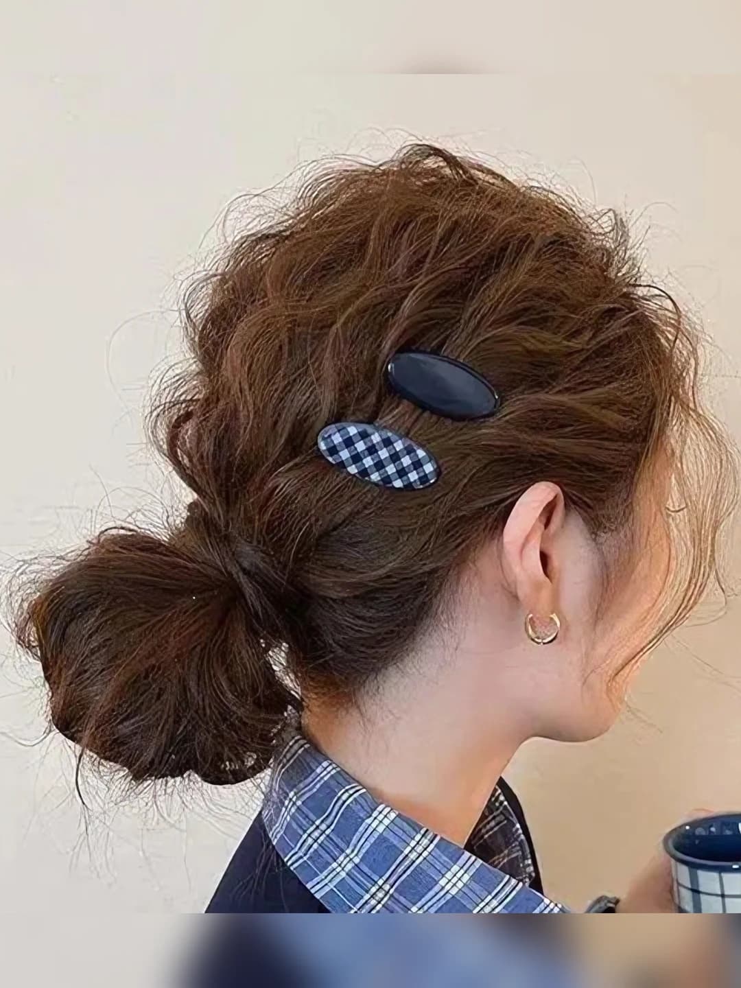 1# Blue plaid 2 pcs - 4cm