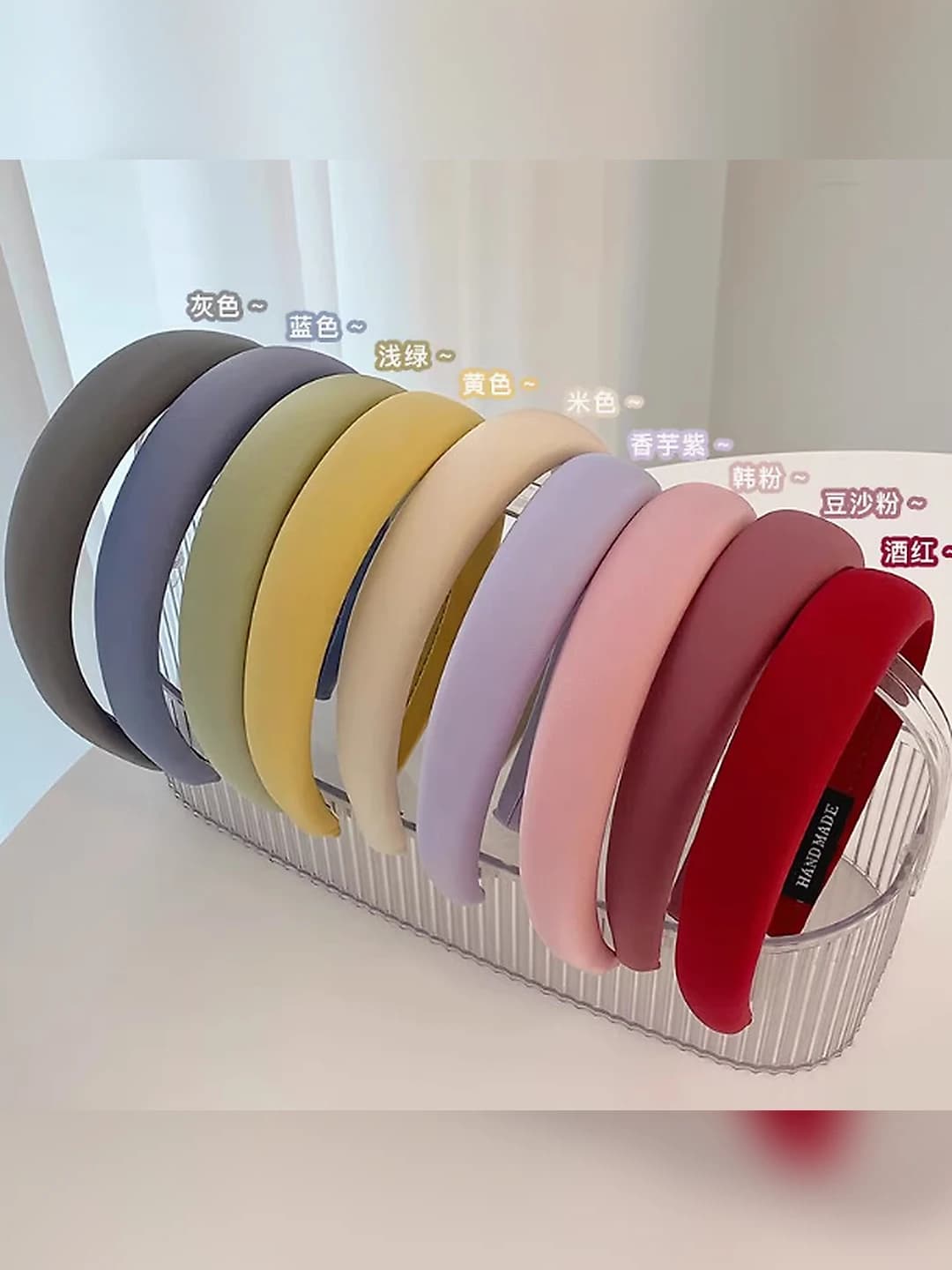 Women's Chanel-style padded hair headband, colorful, textured
