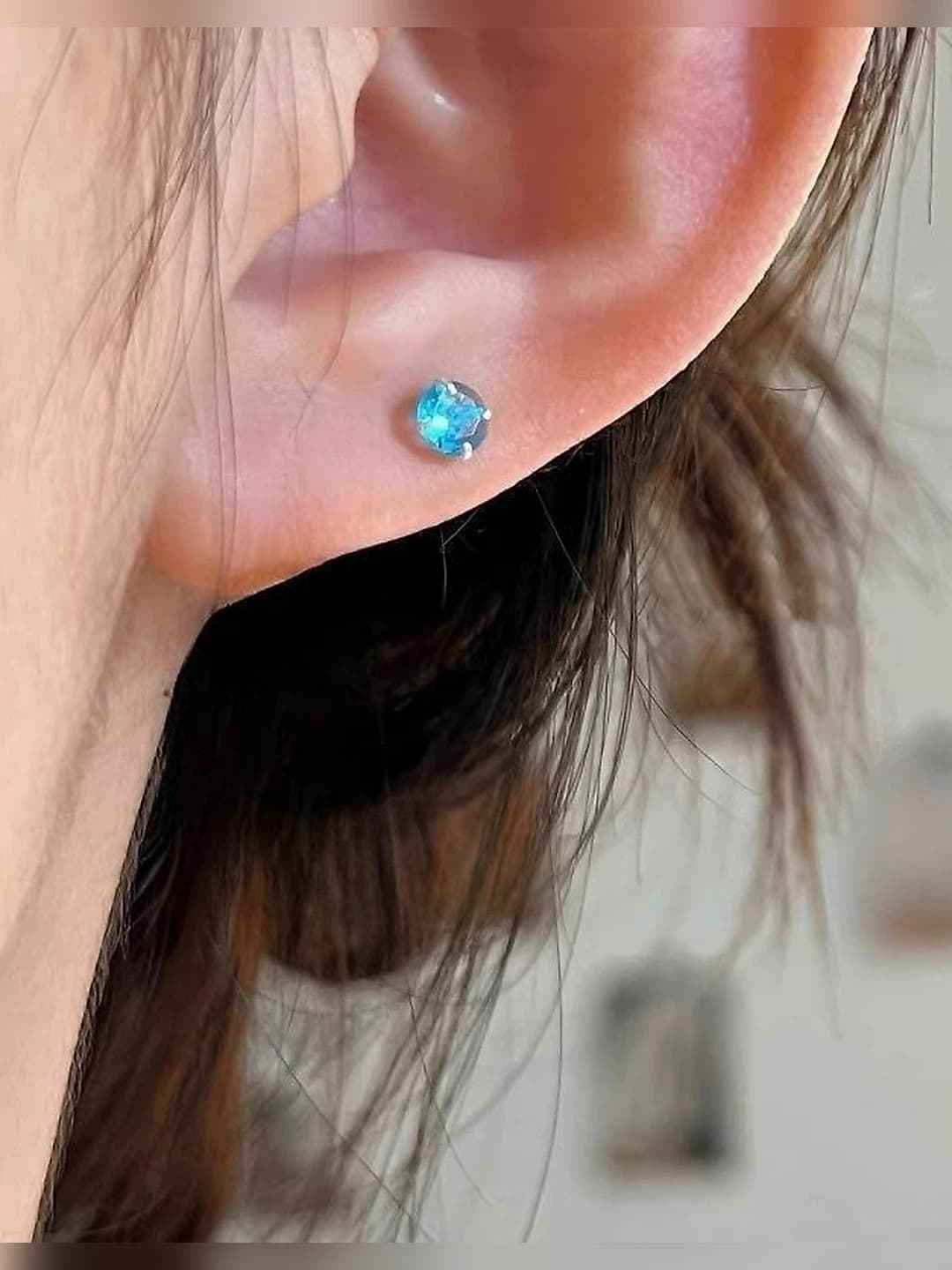 7# Magnitli quloq halqasi 6mm [Ko'l ko'k] bitta