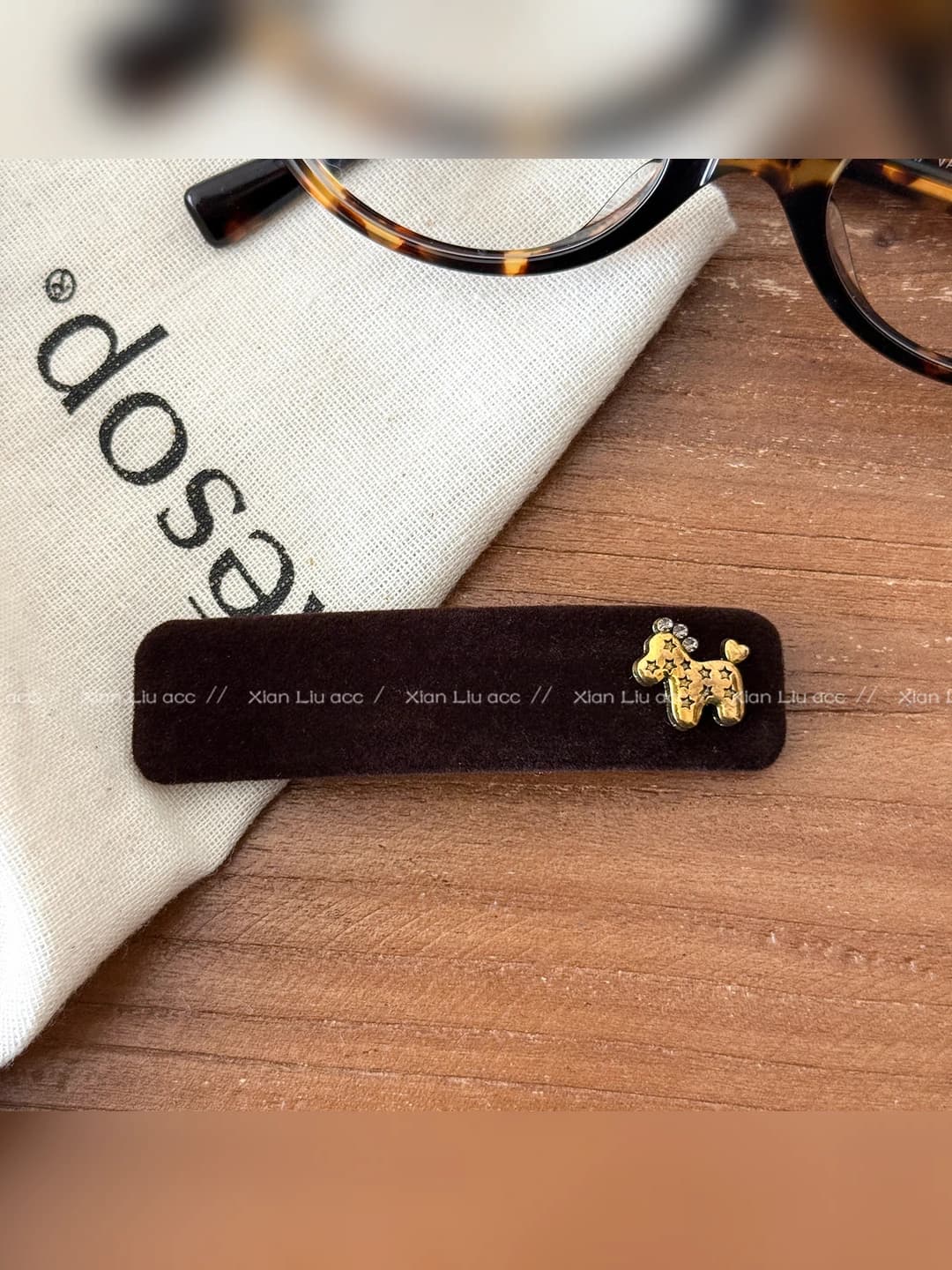 Barxatli otli BB klips - Kofe rang, 1 dona