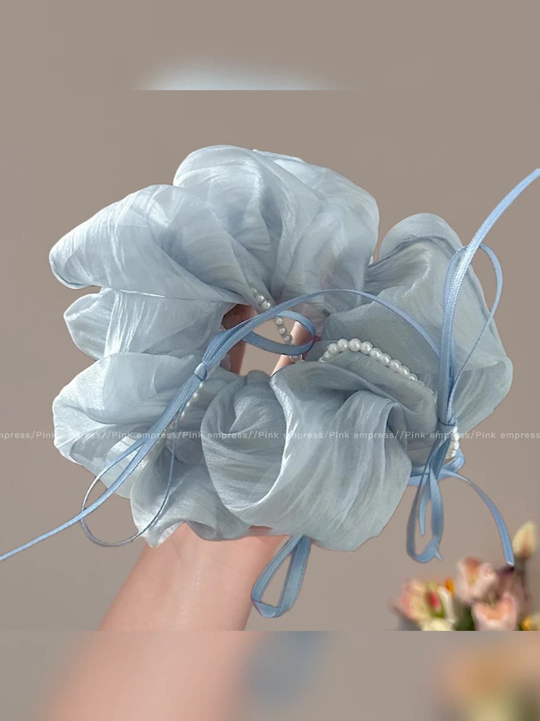 1# Blue mesh hair tie 9 cm