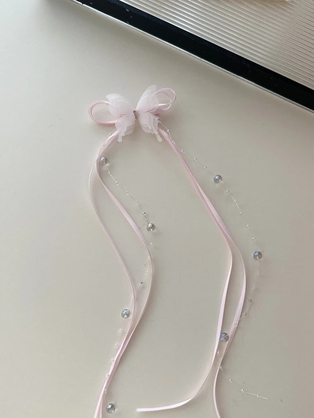 2# розовая бабочка 1 шт, 4.5cm, 30cm