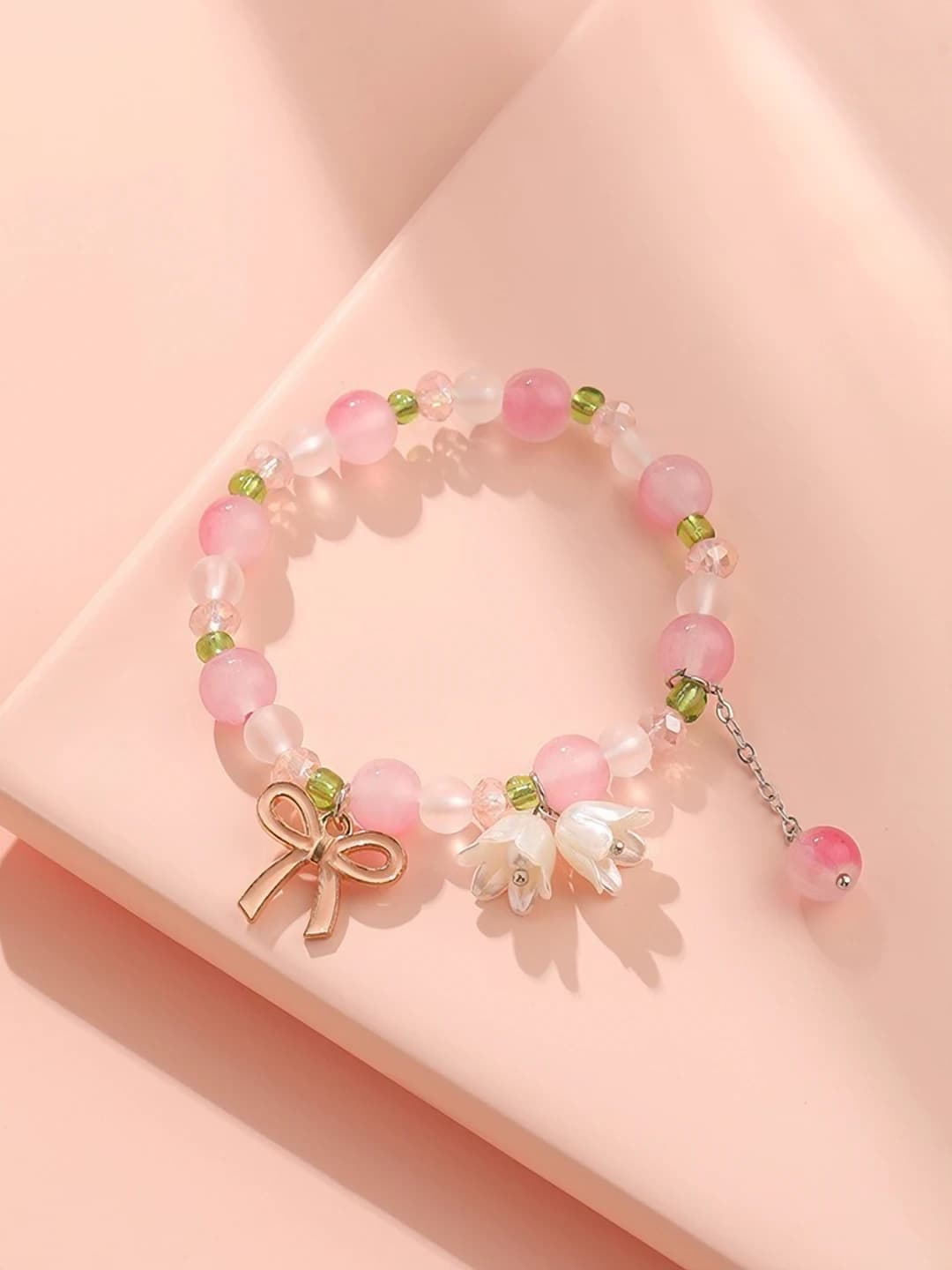 Pink Ribbon and Bell Bracelet