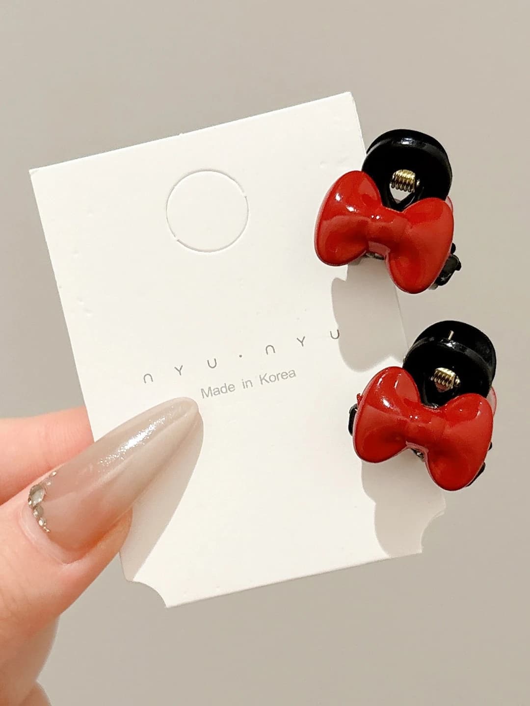 2#Red ribbon small clip 2 pcs