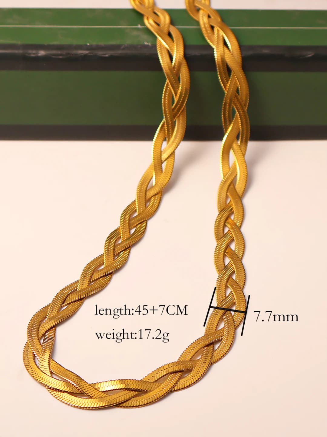 Blade necklace, large, gold