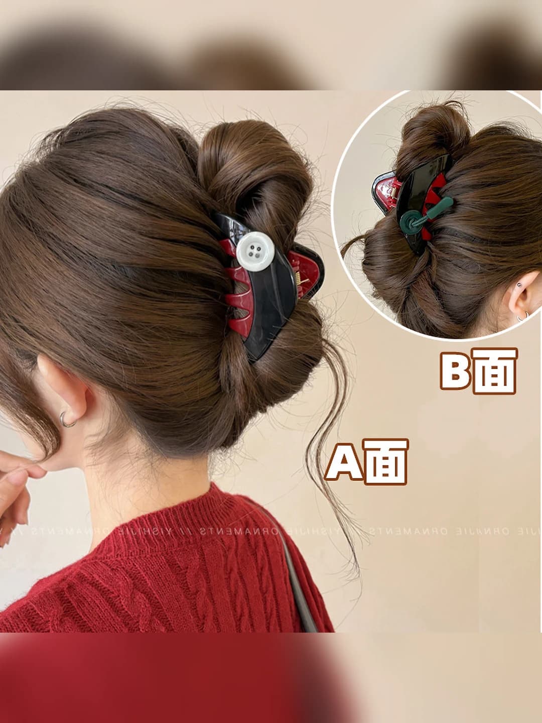 2#Qora tugma qisqichi AB yuz 9 cm