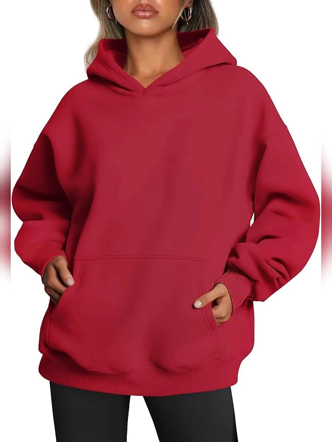Red drop shoulder sleeve