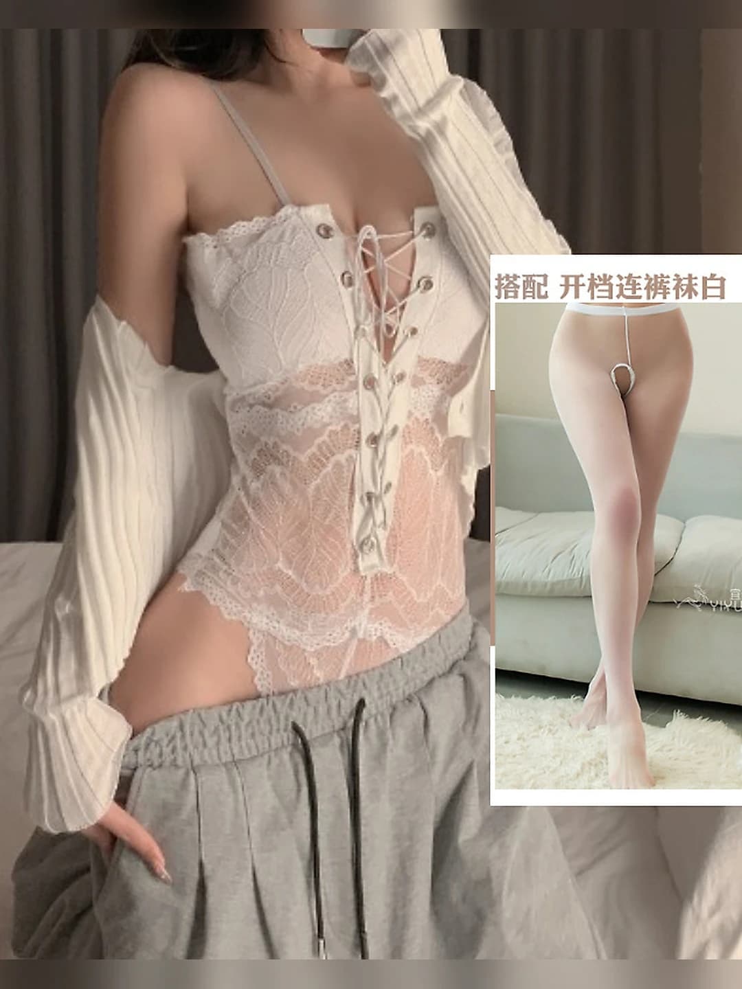 Oq bodysuit + oq ochiq orqa paypoqlar