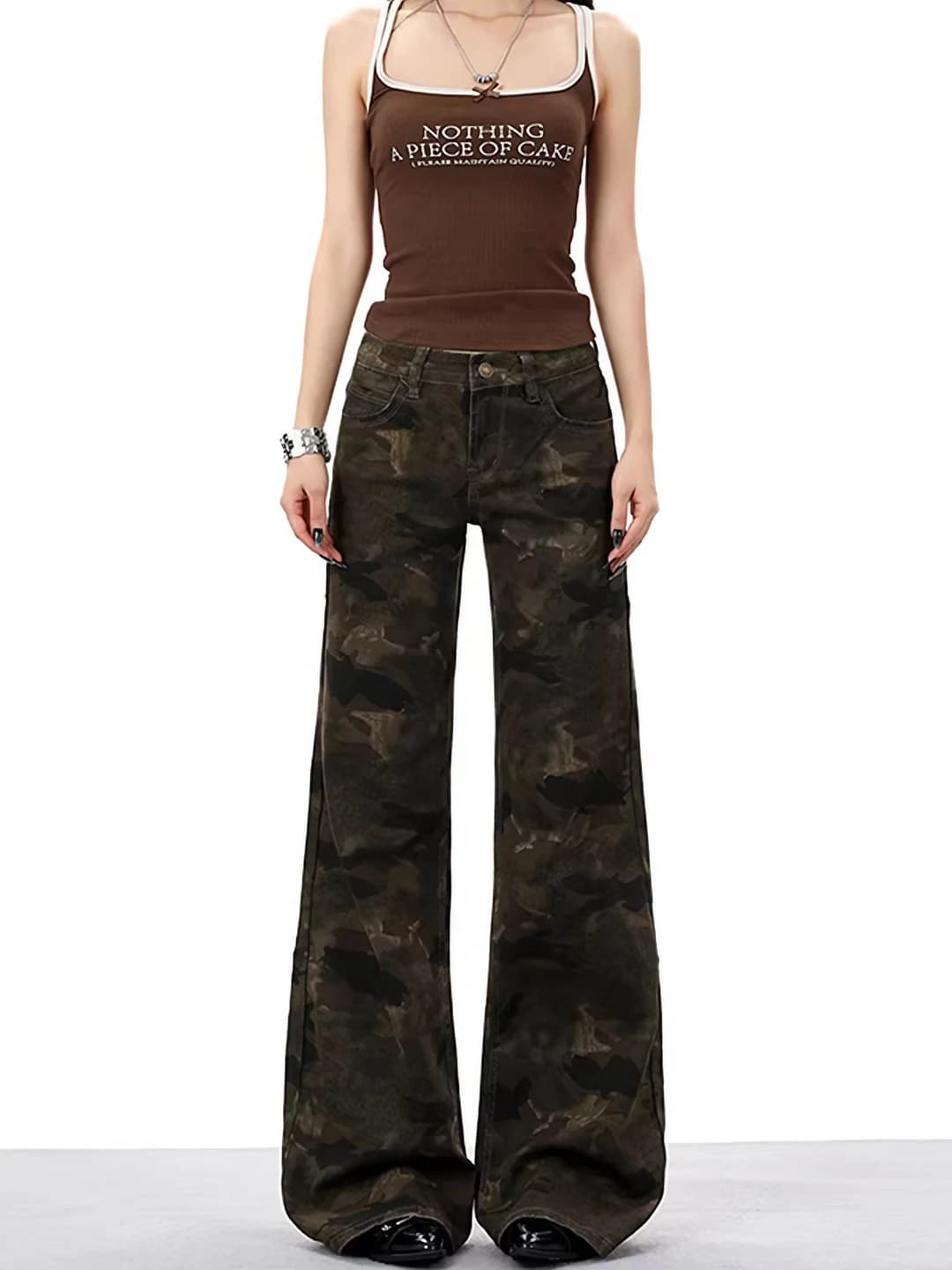 Women's wide and flared jeans, high waist, trousers, slimming, Korean style, spring-autumn