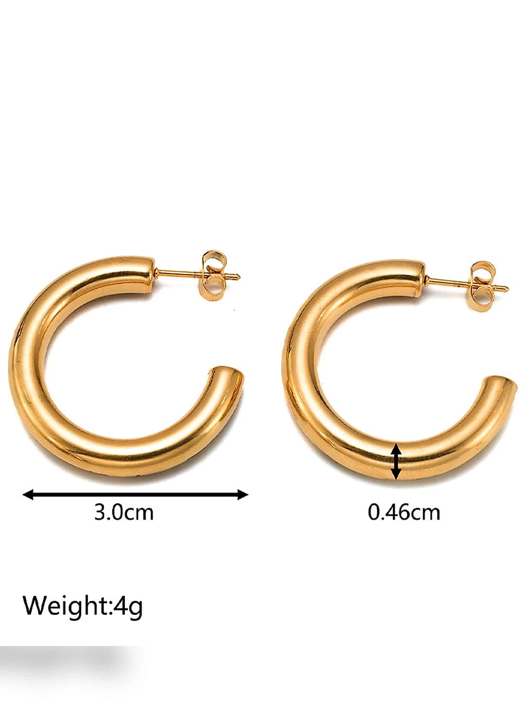 Gold MS-5.0*30 C-shape hollow