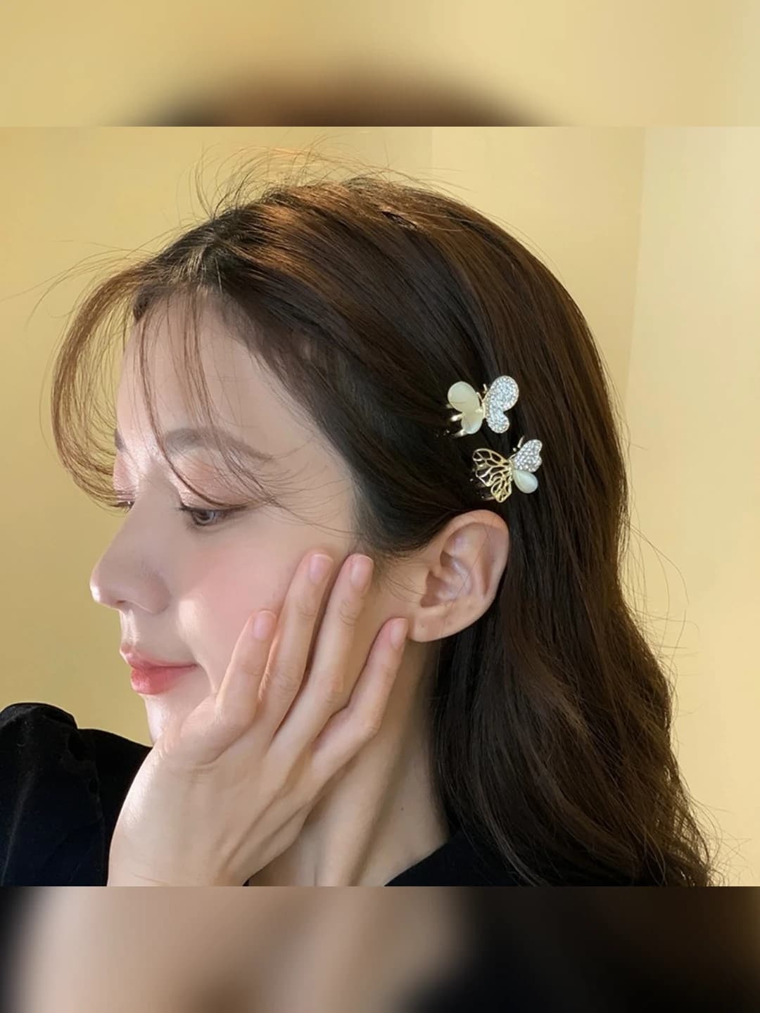 Women's metal butterfly hair clip handmade